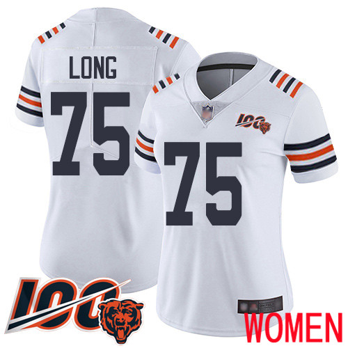 Chicago Bears Limited White Women Kyle Long Jersey NFL Football #75 100th Season->youth nfl jersey->Youth Jersey